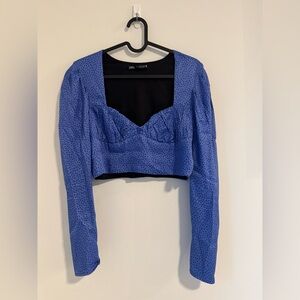 Zara Black and Blue Crop Top